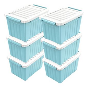 Stackable & Nestable 97-qt Storage Bins with Secure Buckles