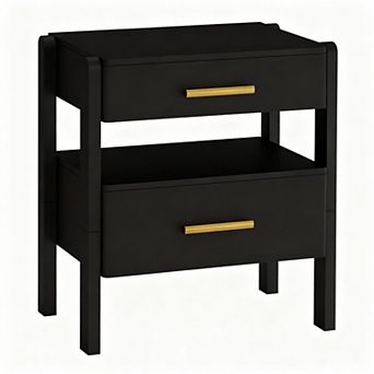 Modern side table with storage and sensor lighting, bedside table