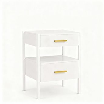 Modern side table with storage and sensor lighting, bedside table