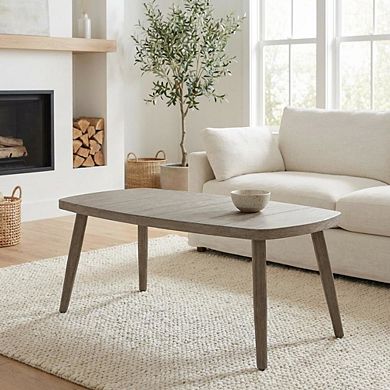 Brown Aluminum Coffee Table with Modern Rectangle Top and Lightweight Frame