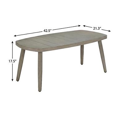 Brown Aluminum Coffee Table with Modern Rectangle Top and Lightweight Frame