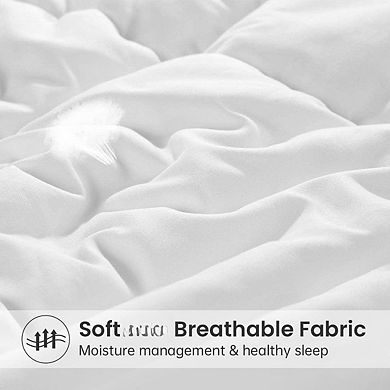 Soft Lightweight All-Season Comforter - Breathable Fabric, Box Stitched, Easy Care