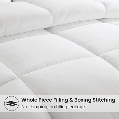 Soft Lightweight All-Season Comforter - Breathable Fabric, Box Stitched, Easy Care