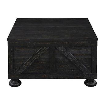 Wood Hidden Storage Coffee Table with Pine Veneer and MDF