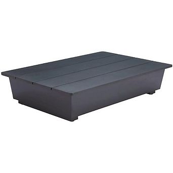 Black Aluminum Coffee Table Modern Rectangle Top Lightweight Design