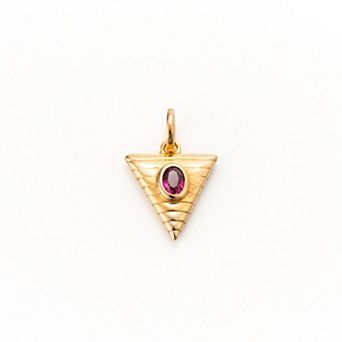 Belinda Jewelz 18k Gold Plated Vermeil Ruby Triangle Charm