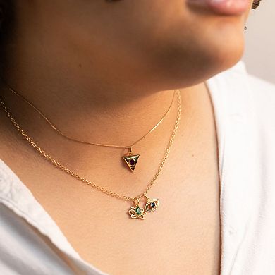 Belinda Jewelz 18k Gold Plated Vermeil Ruby Triangle Charm