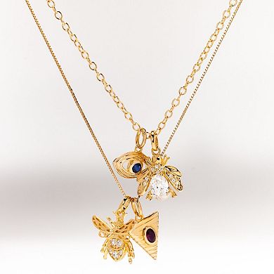 Belinda Jewelz 18k Gold Plated Vermeil Ruby Triangle Charm