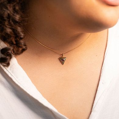 Belinda Jewelz 18k Gold Plated Vermeil Ruby Triangle Charm
