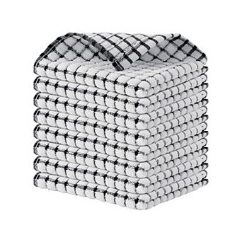 Soft & Absorbent Cotton Dish Cloths - 8 Pack, 12x12 in Quick Dry, Machine Washable