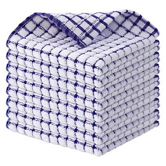 Soft & Absorbent Cotton Dish Cloths - 8 Pack, 12x12 in Quick Dry, Machine Washable