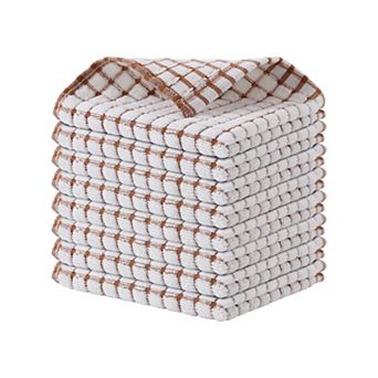 Soft & Absorbent Cotton Dish Cloths - 8 Pack, 12x12 in Quick Dry, Machine Washable