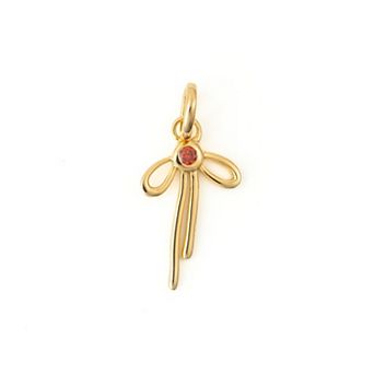 Belinda Jewelz 18k Gold Plated Vermeil Garnet Ribbon Charm