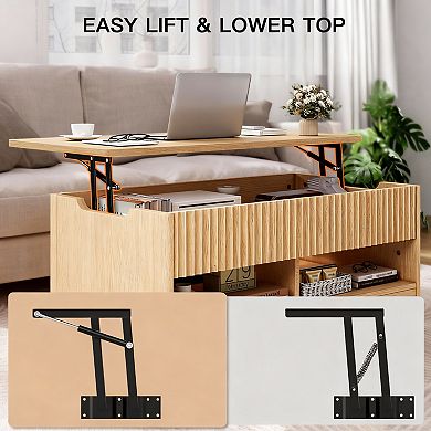 Lift Top Coffee Table with Storage - Modern Design for Living Room