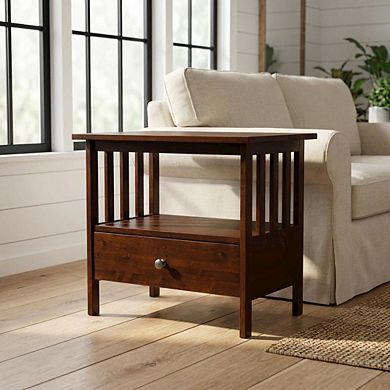 Espresso TV Stand with Hardwood Construction and Modern Design