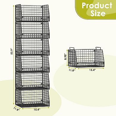 Stackable Wire Baskets: Multi-Purpose Storage for Pantry, Kitchen, Closet, Laundry