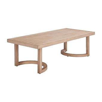 Brown Aluminum Coffee Table with Modern Rectangle Top and Lightweight Design