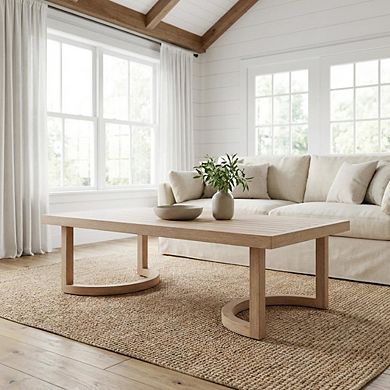 Brown Aluminum Coffee Table with Modern Rectangle Top and Lightweight Design