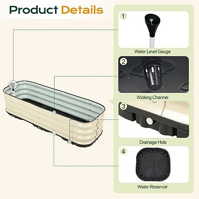 Aoodor Galvanized Raised Garden Bed 47.2'' Self-Watering Planter Box