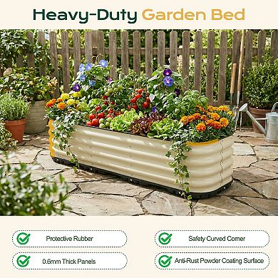 Aoodor Galvanized Raised Garden Bed 47.2'' Self-Watering Planter Box