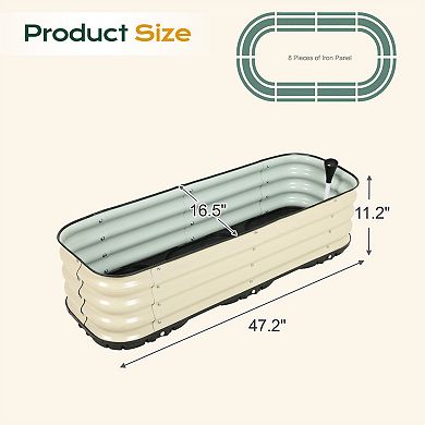 Aoodor Galvanized Raised Garden Bed 47.2'' Self-Watering Planter Box