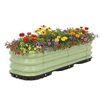 Aoodor Galvanized Raised Garden Bed 47.2'' Self-Watering Planter Box
