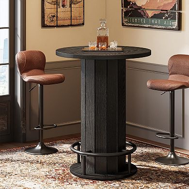 Round Rustic Bar Table for Small Spaces