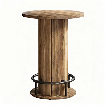 Round Rustic Bar Table for Small Spaces