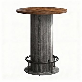 Round Rustic Bar Table for Small Spaces