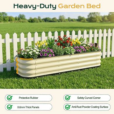 Aoodor Galvanized Raised Garden Bed 63'' Self-Watering Planter Box