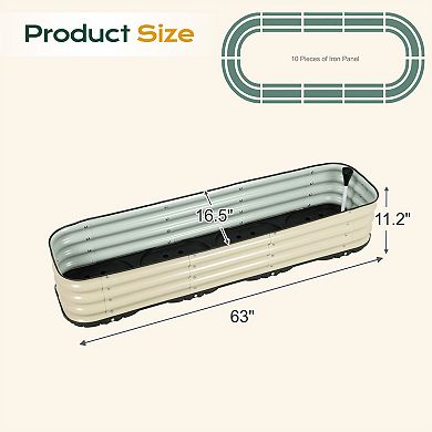 Aoodor Galvanized Raised Garden Bed 63'' Self-Watering Planter Box