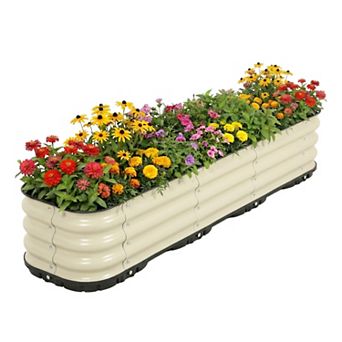 Aoodor Galvanized Raised Garden Bed 63'' Self-Watering Planter Box