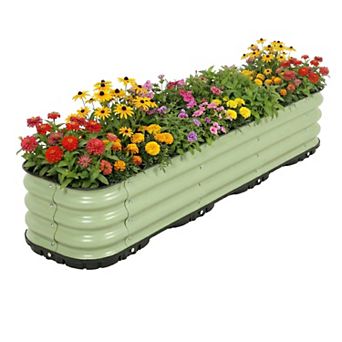 Aoodor Galvanized Raised Garden Bed 63'' Self-Watering Planter Box