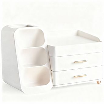 Large Capacity Makeup Organizer for Vanity, Bathroom, Desk - Easy Clean, Multi-Purpose