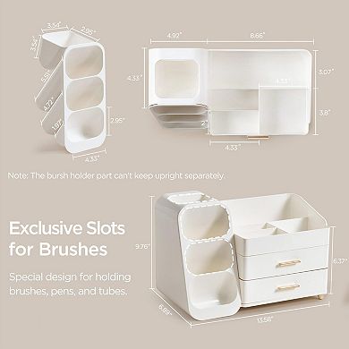 Large Capacity Makeup Organizer for Vanity, Bathroom, Desk - Easy Clean, Multi-Purpose