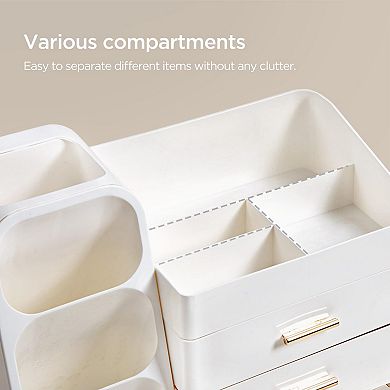 Large Capacity Makeup Organizer for Vanity, Bathroom, Desk - Easy Clean, Multi-Purpose