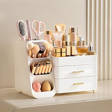 Large Capacity Makeup Organizer for Vanity, Bathroom, Desk - Easy Clean, Multi-Purpose