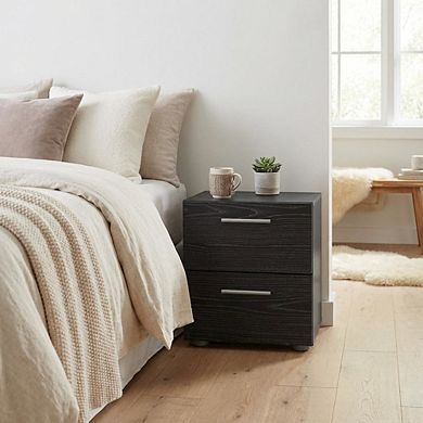 Modern 2 Drawer Nightstand - Stylish Bedroom Nightstand with Drawers