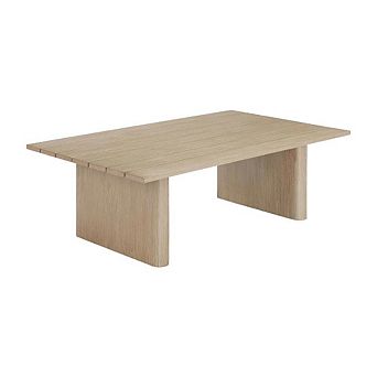 Brown Aluminum Coffee Table with Rectangle Top and Modern Design