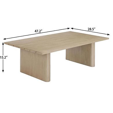 Brown Aluminum Coffee Table with Rectangle Top and Modern Design