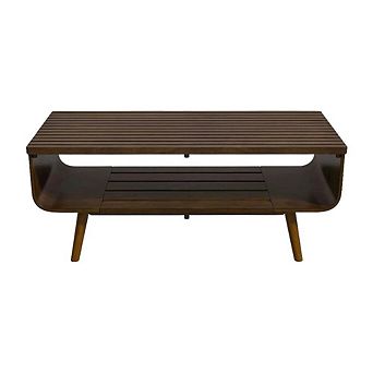 Brown Walnut Coffee Table with Sturdy Frame and Modern Design