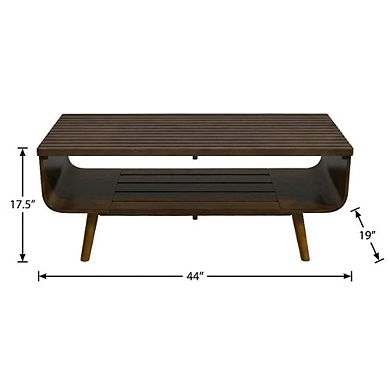 Brown Walnut Coffee Table with Sturdy Frame and Modern Design