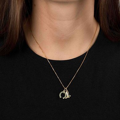 Belinda Jewelz 18k Gold Plated Vermeil Emerald Western Boot Charm