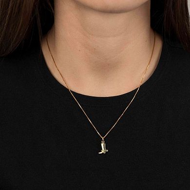 Belinda Jewelz 18k Gold Plated Vermeil Emerald Western Boot Charm