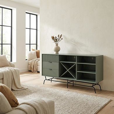 Finish TV Stand with 3-Drawers and 4 Shelves for Modern Living