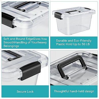 Stackable Nestable Storage Bins with Secure Latches for Space-Efficient Organization