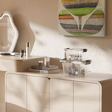 Stackable Nestable Storage Bins with Secure Latches for Space-Efficient Organization