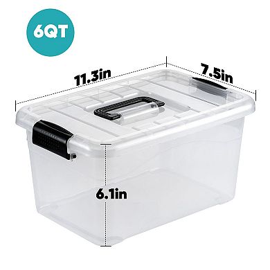 Stackable Nestable Storage Bins with Secure Latches for Space-Efficient Organization