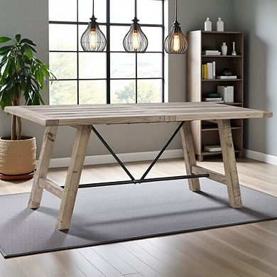 Solid Wood Rectangle Dining Table Classic Dining Room Table for 6