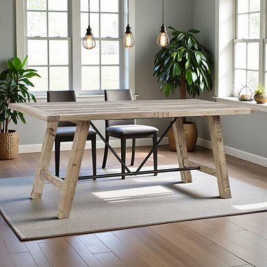Solid Wood Rectangle Dining Table Classic Dining Room Table for 6